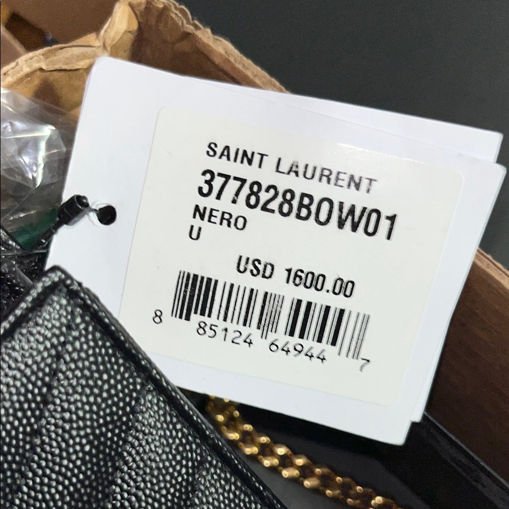 Saint Laurent Cassandre Matelassé Leather Wallet on a Chain - Picture 4 of 6